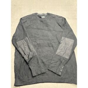 Victorinox Mens XL Sweater Black Crew Neck Patch Elbows Casual